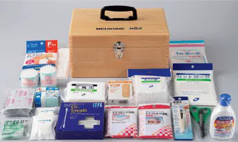 木製救急箱（応急手当用品20点セット）